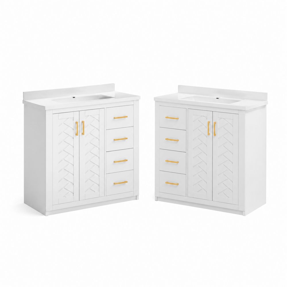 Szafka łazienkowa z umywalką MDF biały 80 cm i 100 cm-Nordirin
