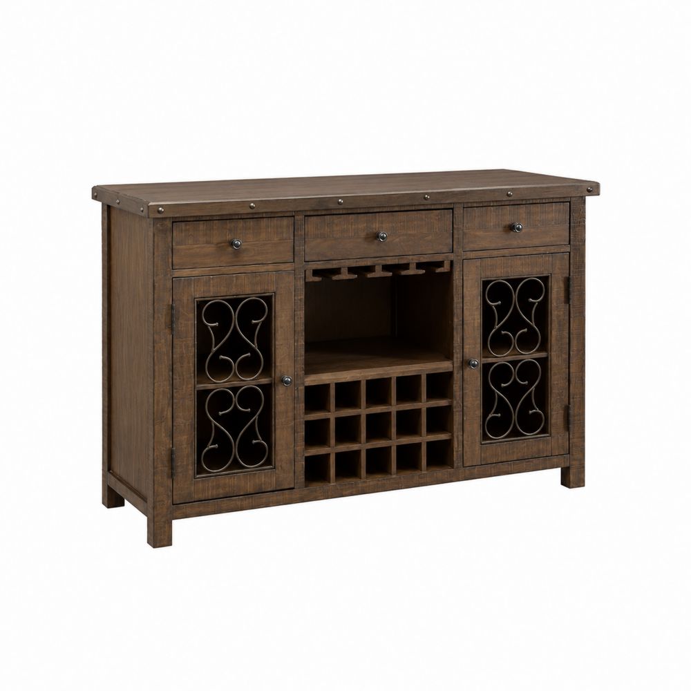 Kredens drewniany z metalowymi drzwiami, 135x45x95 cm-Nordirin