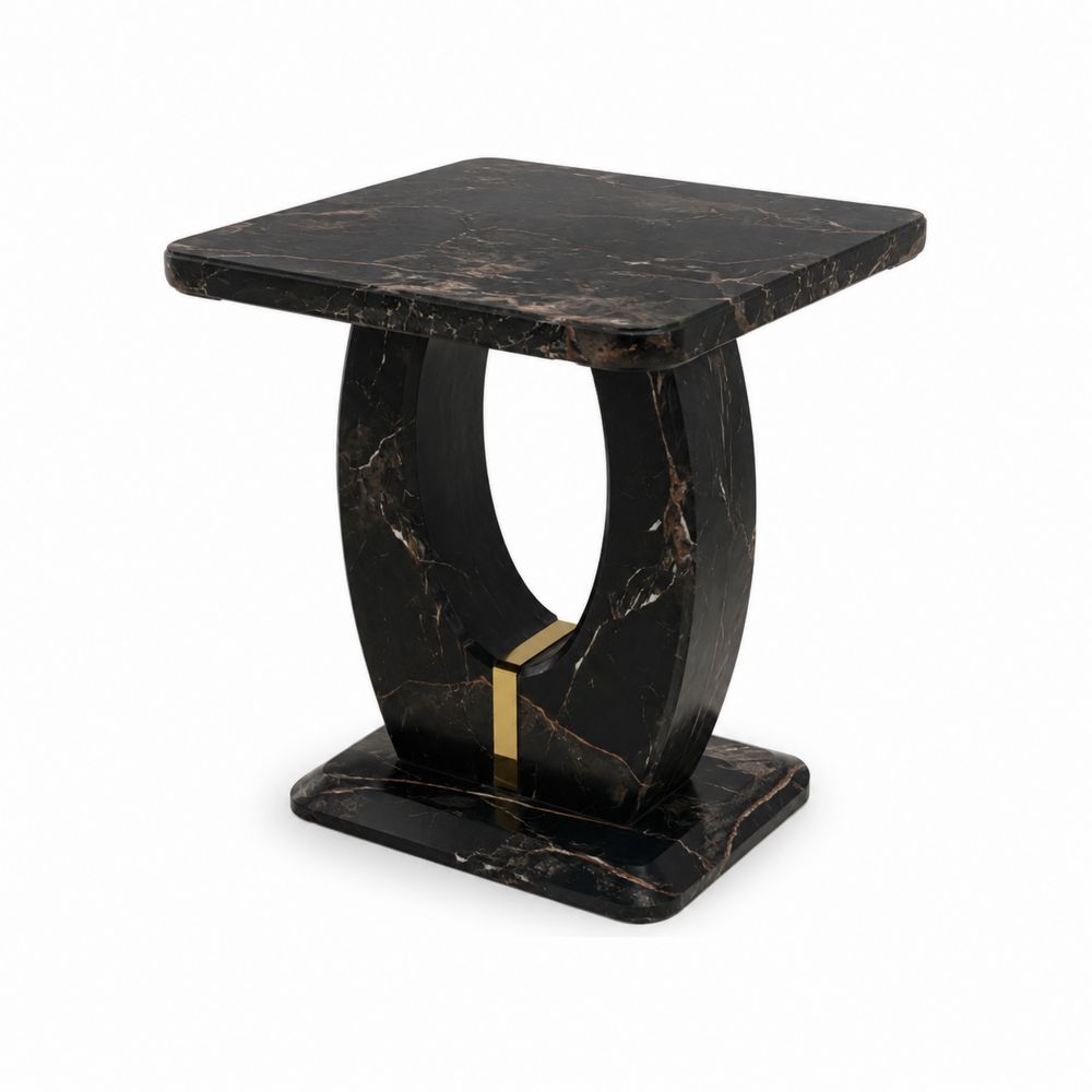 Stolik boczny z czarnego marmuru 50x50x55 cm-Nordirin
