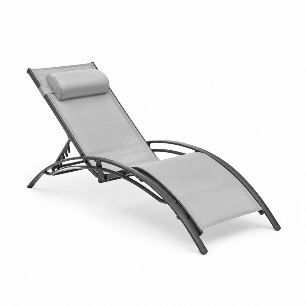 Leżak stalowy z poliestrem szary 200x60x90 cm-Nordirin