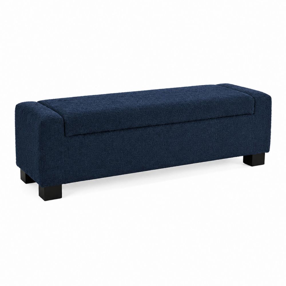 Ławka z tkaniny o strukturze boucle 120 cm Granatowy-Nordirin
