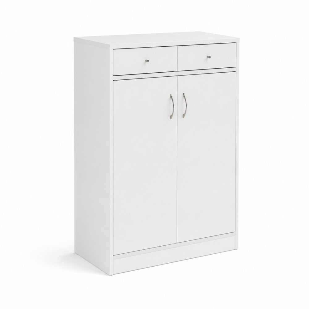 Szafka na buty z szufladami biała drewnopochodna 80x34x120 cm-Nordirin