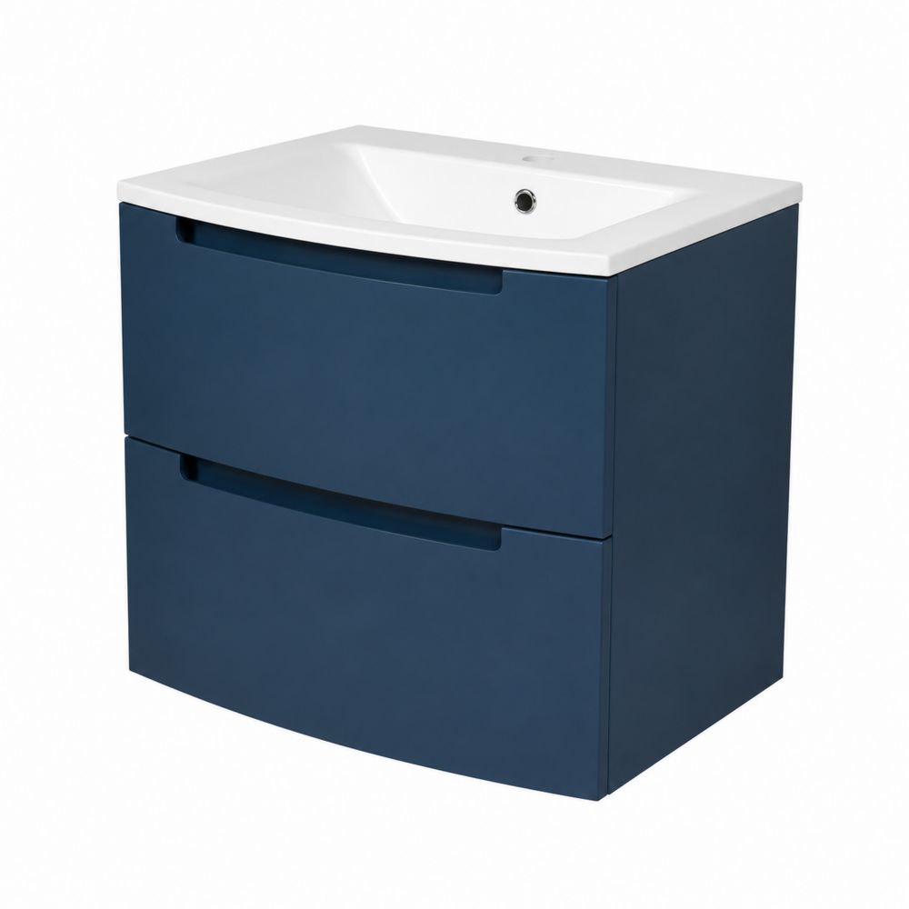 Szafka pod umywalkę wisząca 80x60x45 cm MDF Granatowy