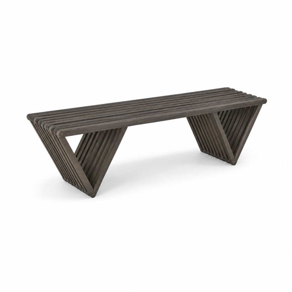 Holzbank Grau Rechteckig 180x40x45 cm