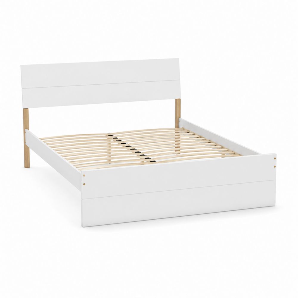 Doppelbett mit MDF-Gestell Weiß 200x160 cm