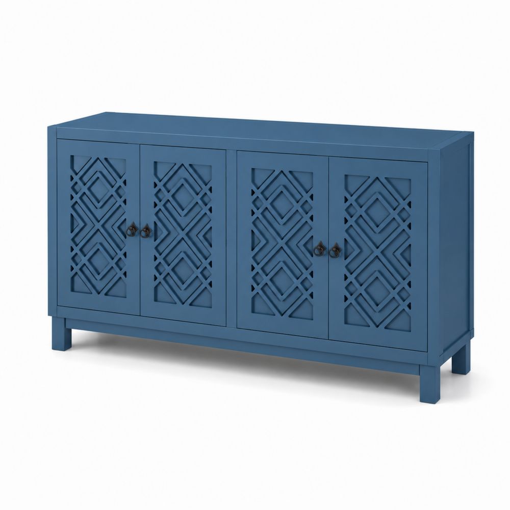 Sideboard mit 4 Türen aus Holz Blau