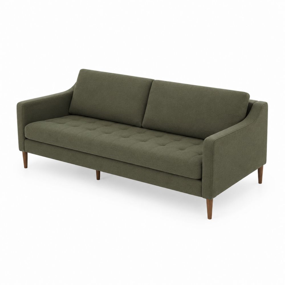 Sofa aus Baumwolle Zweisitzer 200 cm Kaki