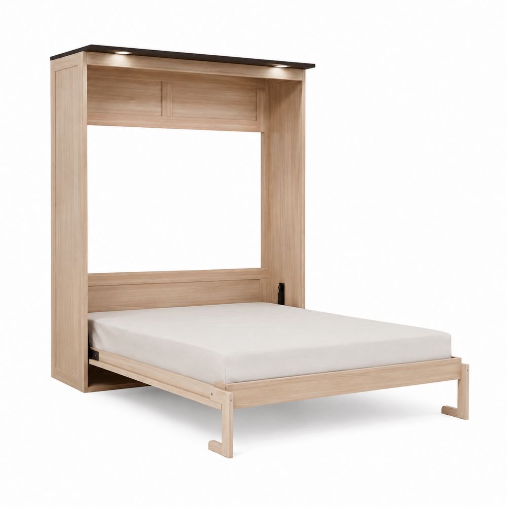 Schrankbett aus Holz 200x140cm mit Beleuchtung