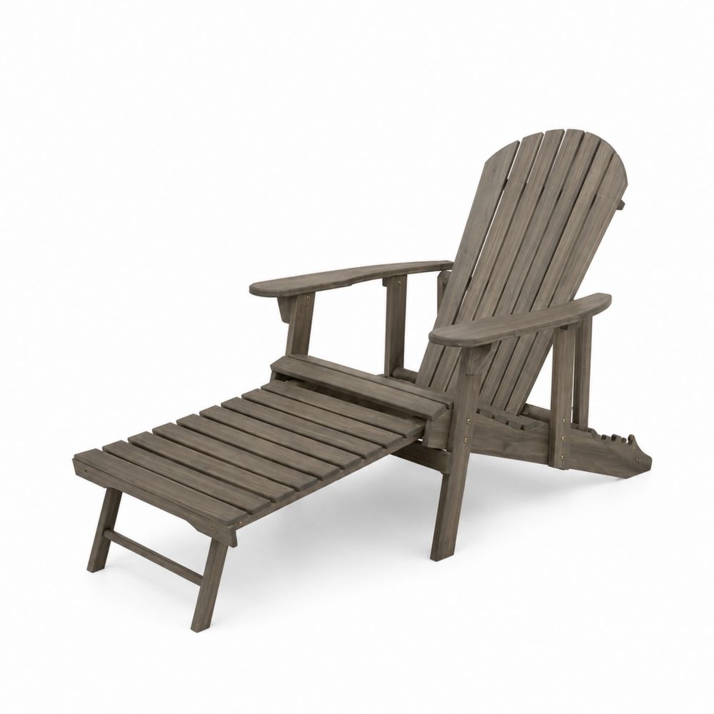 Adirondack Stuhl mit ausziehbarer Fußstütze Akazienholz Braun