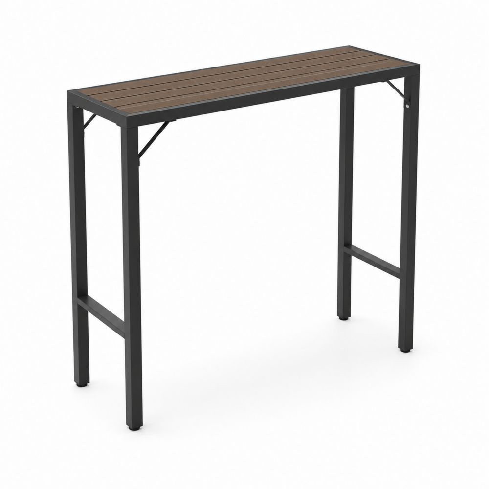 Outdoor-Tisch Rechteckig Aluminium WPC Braun/Schwarz