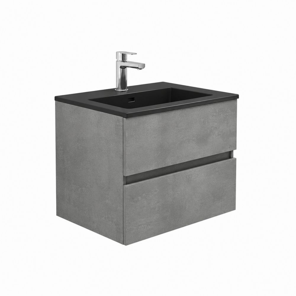 Waschtischunterschrank mit Waschbecken 60x45x55 cm MDF Betonoptik Grau