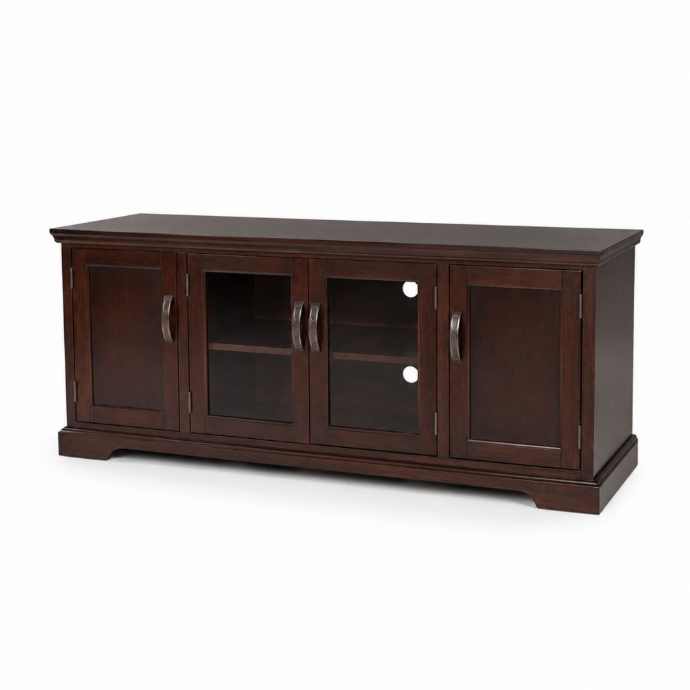 Fernseher-Schrank aus Kiefernholz und gehärtetem Glas 180x45x60 cm Dunkelbraun