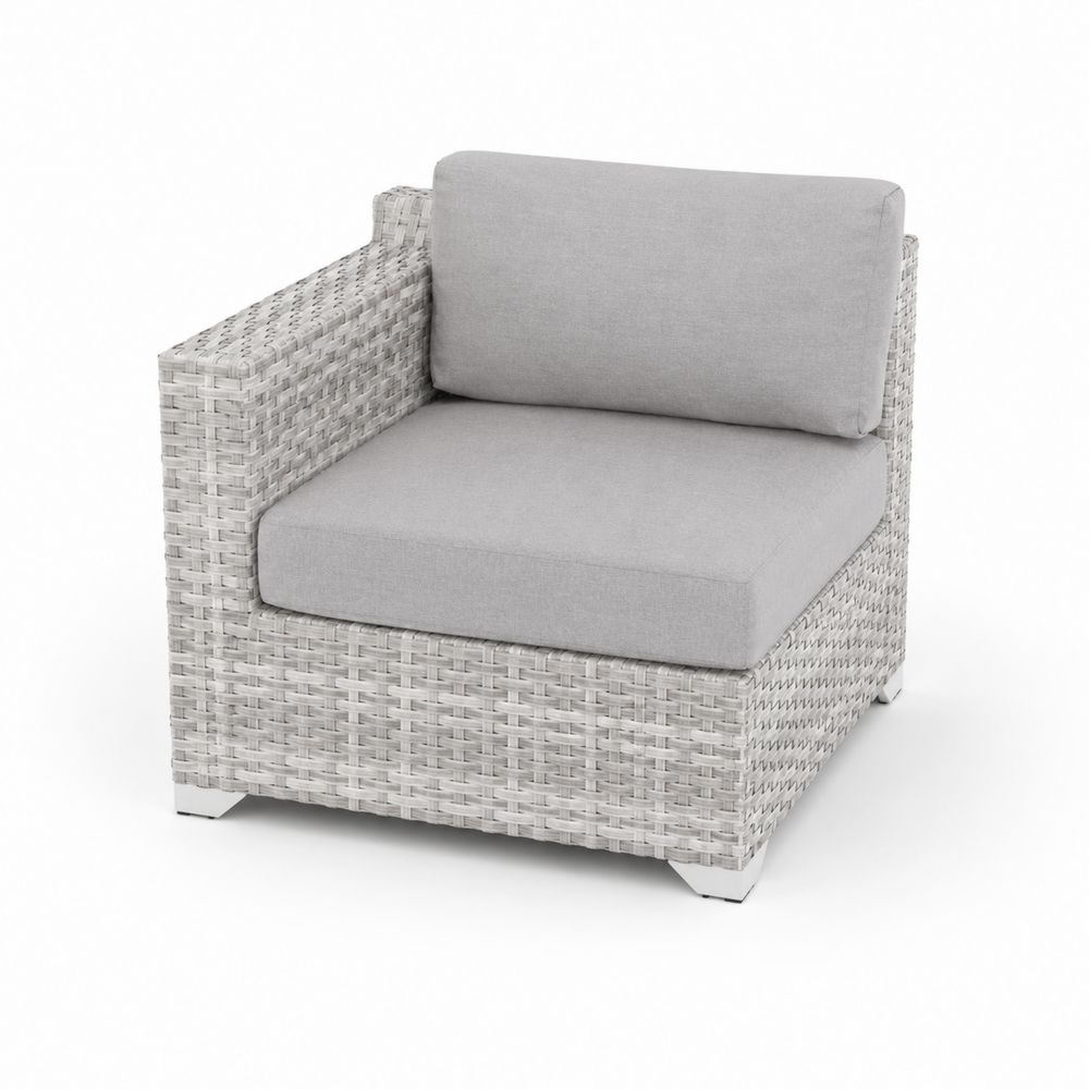 Outdoor-Sessel Rattan Aluminium Eckstück 70x70x65 cm Grau