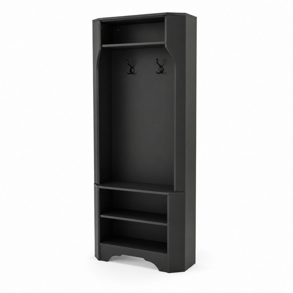 Schwarzer Garderobenschrank MDF 180x70x30 cm