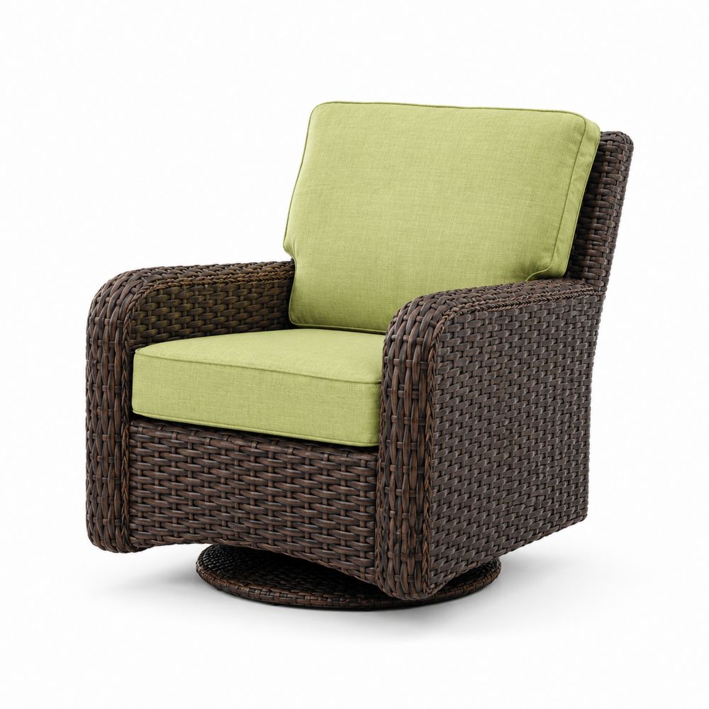 Outdoor-Sessel Rattan mit Grünen Kissen