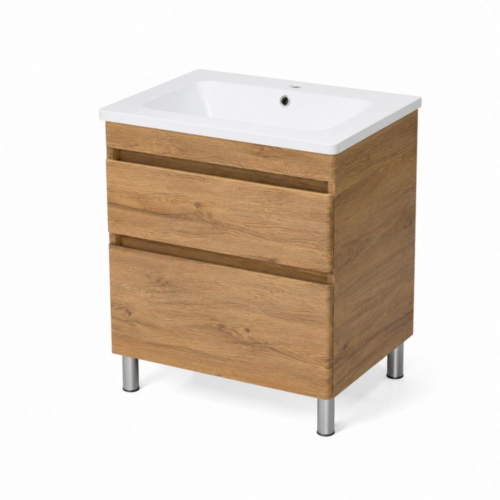 Waschtischunterschrank MDF Eichefurnier 80cm