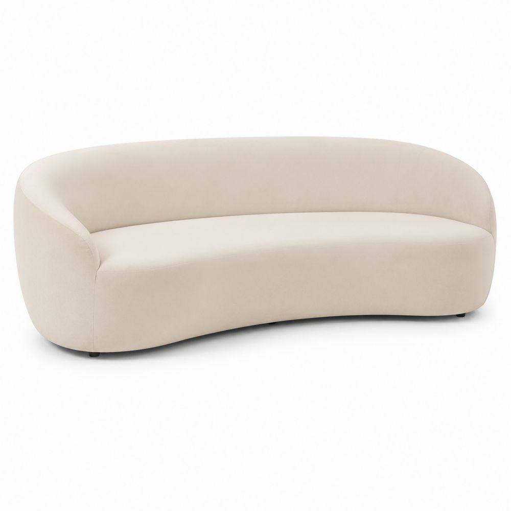 Sofa Beige Samt 210cm