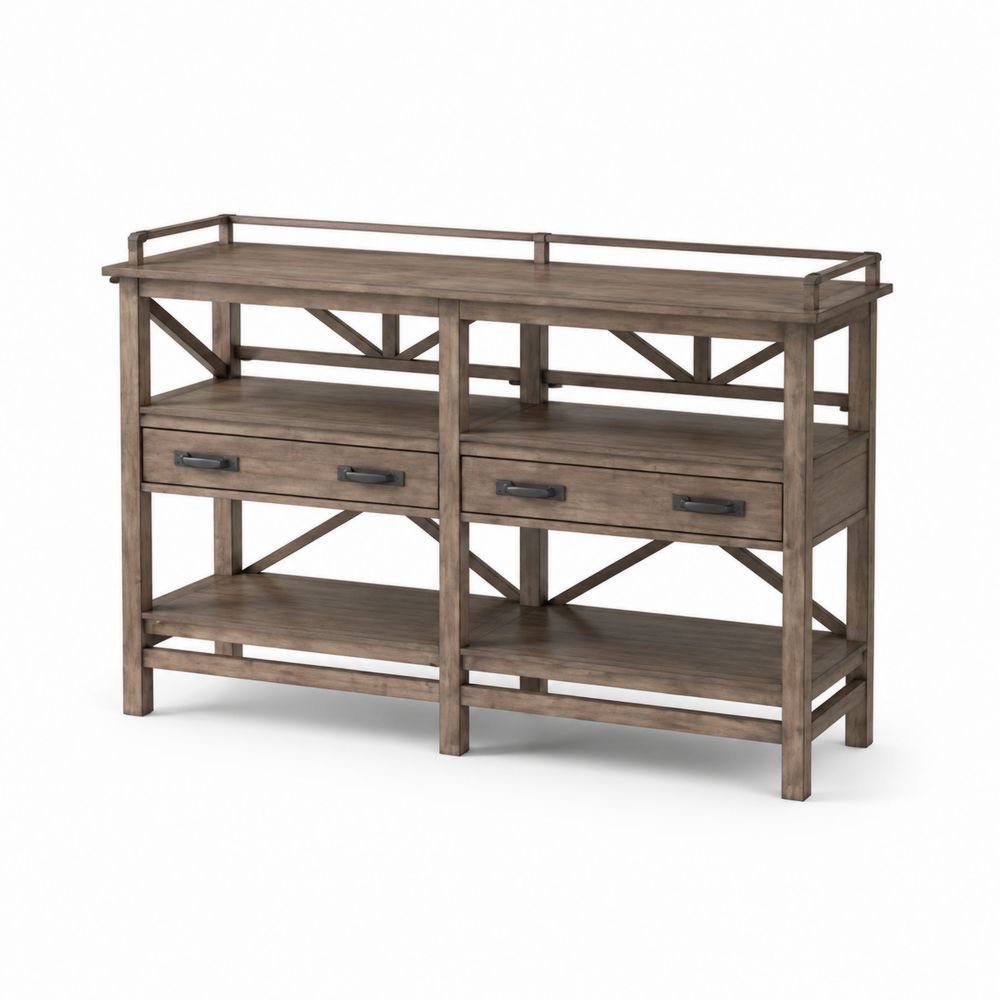 Sideboard mit 2 Schubladen Eichenholz Braun