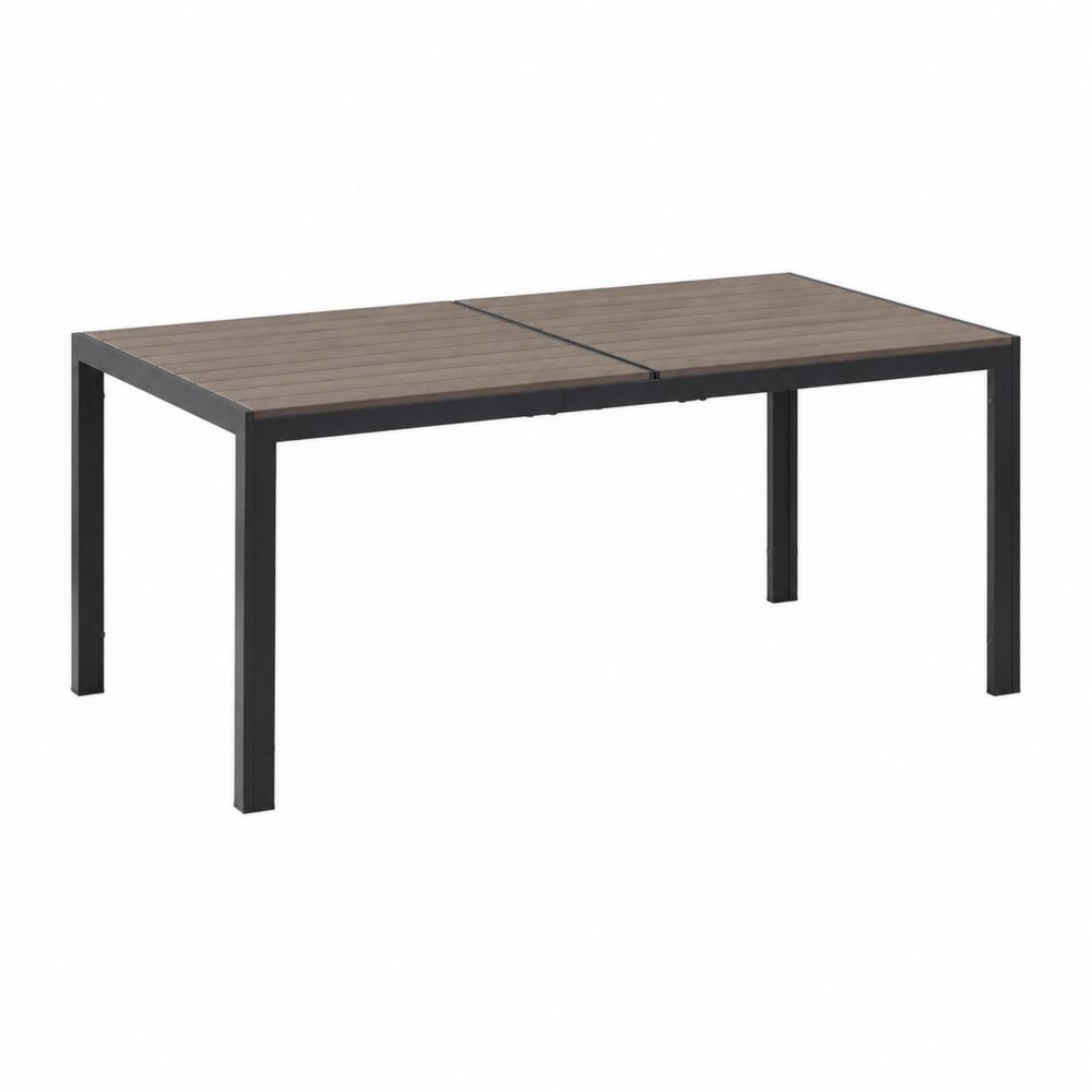 Rechteckiger Gartentisch 180x90 cm Aluminium Polywood Braun