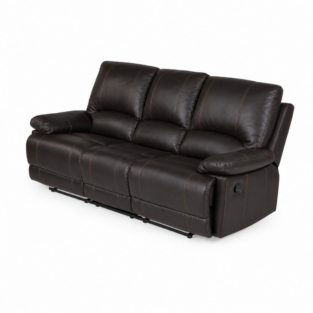 3-Sitzer Sofa PU-Leder Dunkelbraun 220 cm