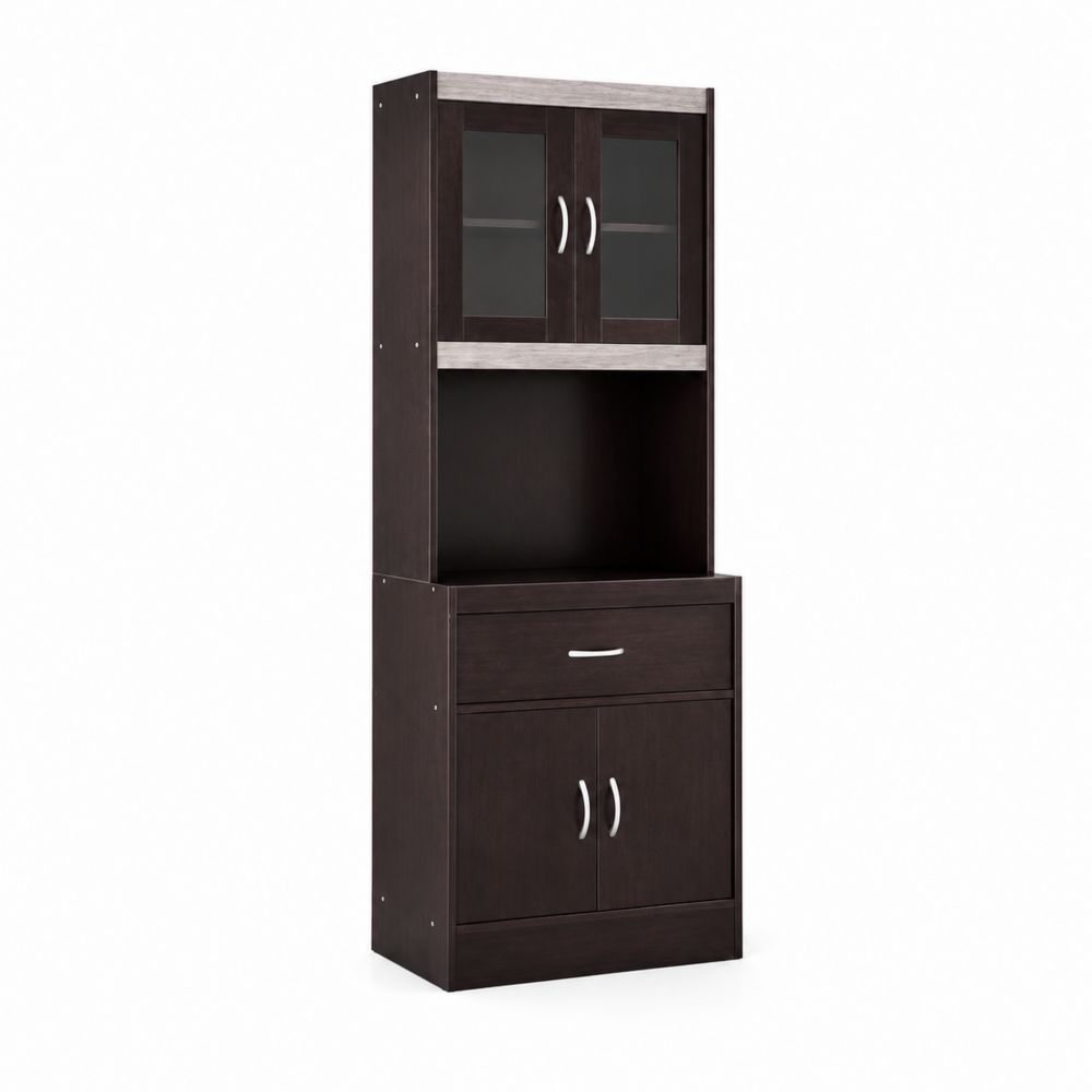 Kredens jadalny z MDF i szkłem hartowanym 180x80x40 cm Czarny