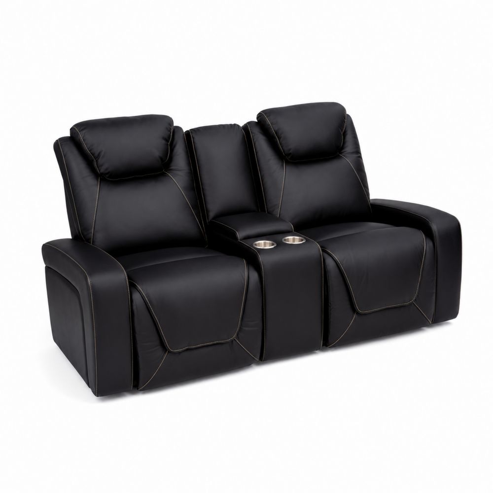 Skórzana Sofa Kinowa z Uchwytem na Kubki