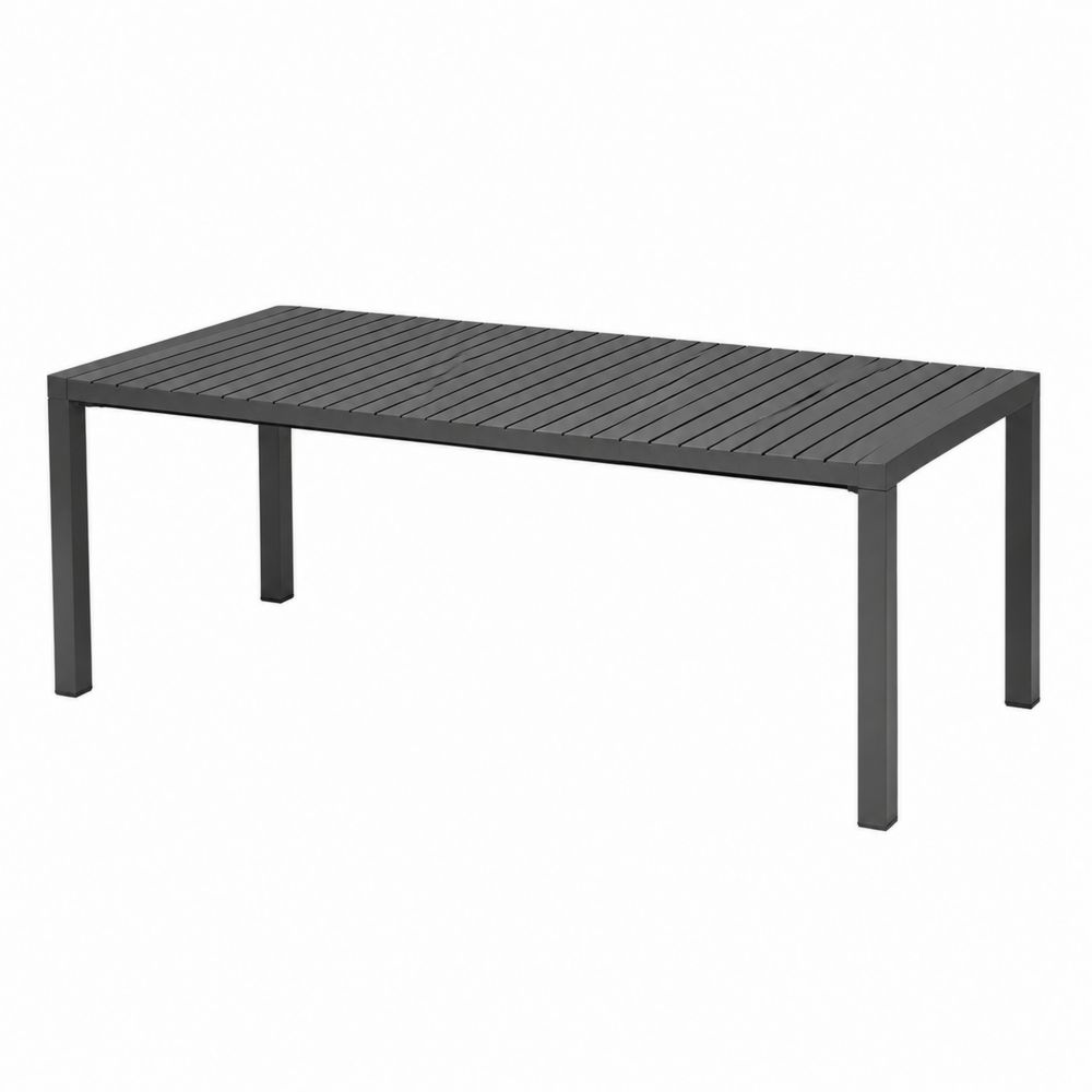 Stół ogrodowy prostokątny metalowy antracyt 200 cm