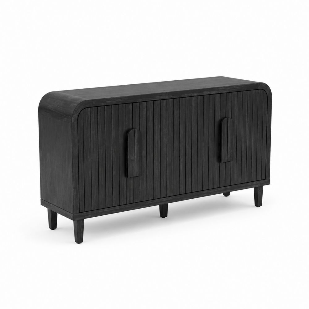 Kredens drewniany czarny 120x40x80 cm