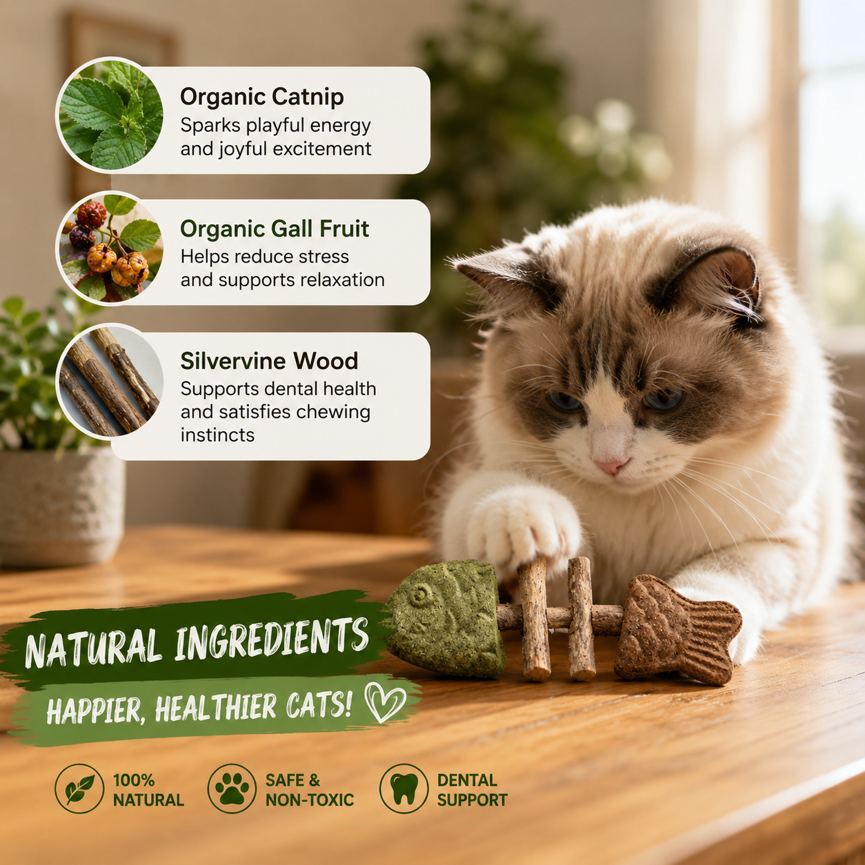 Catnip & Silvervine Chew