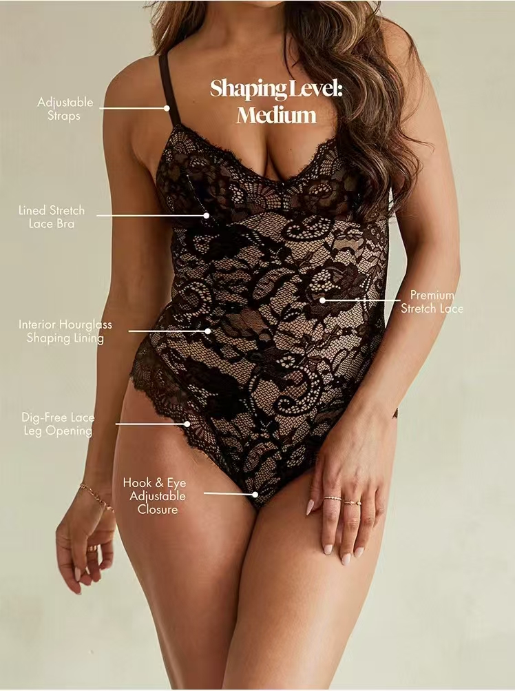 Lace V-Neck Breathable Bodysuit