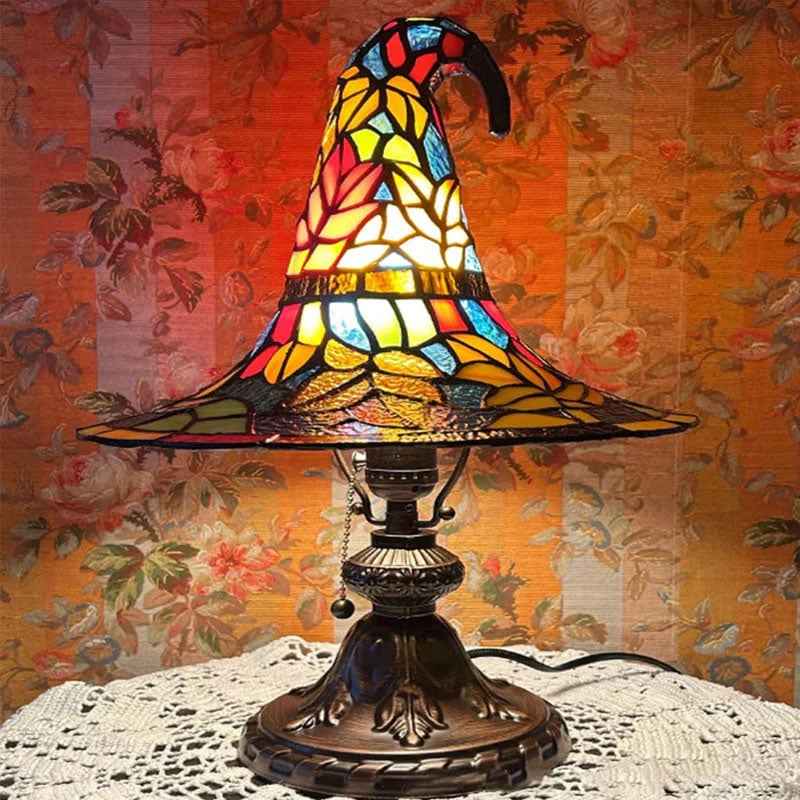 👍🔥50%OFF♠️Witch Hat Night Light & Stained Glass Witch Hat Lamp🎁