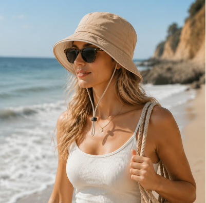 🔥🔥Summer travel essentials👒Bowknot Wide Brim Sun Protective Hat🎀