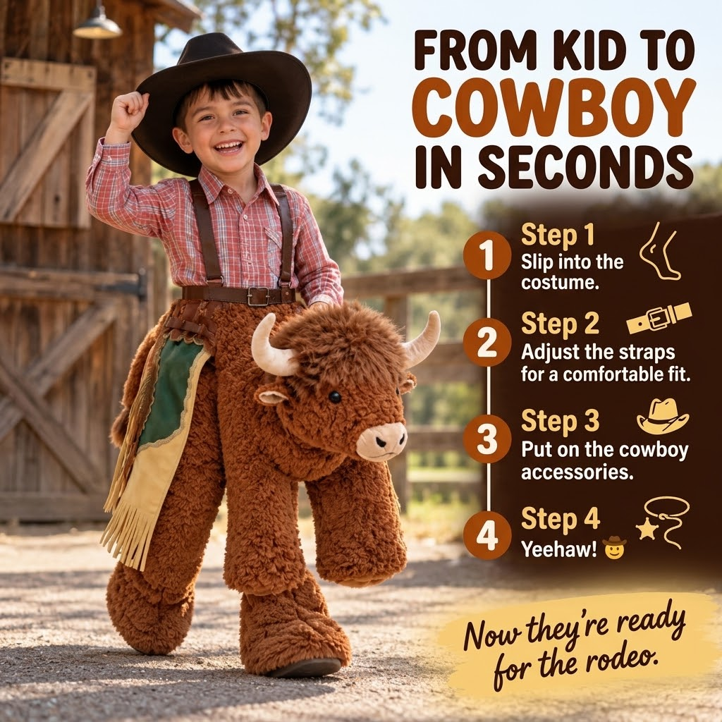 🤠 MyTinyRodeo™ Kids Ride-On Bull Costume