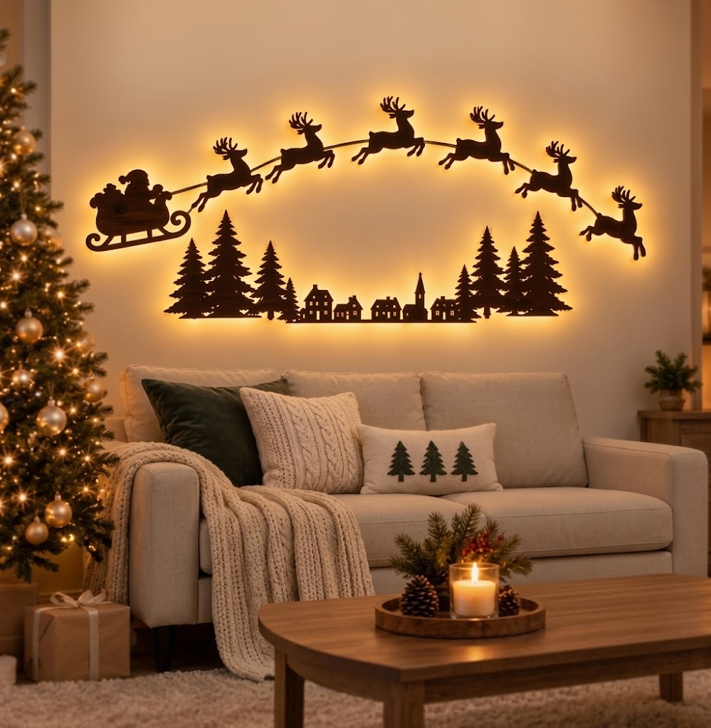 🎄 LED Reindeer Wall Decorations - ✨Festive Christmas Lighting