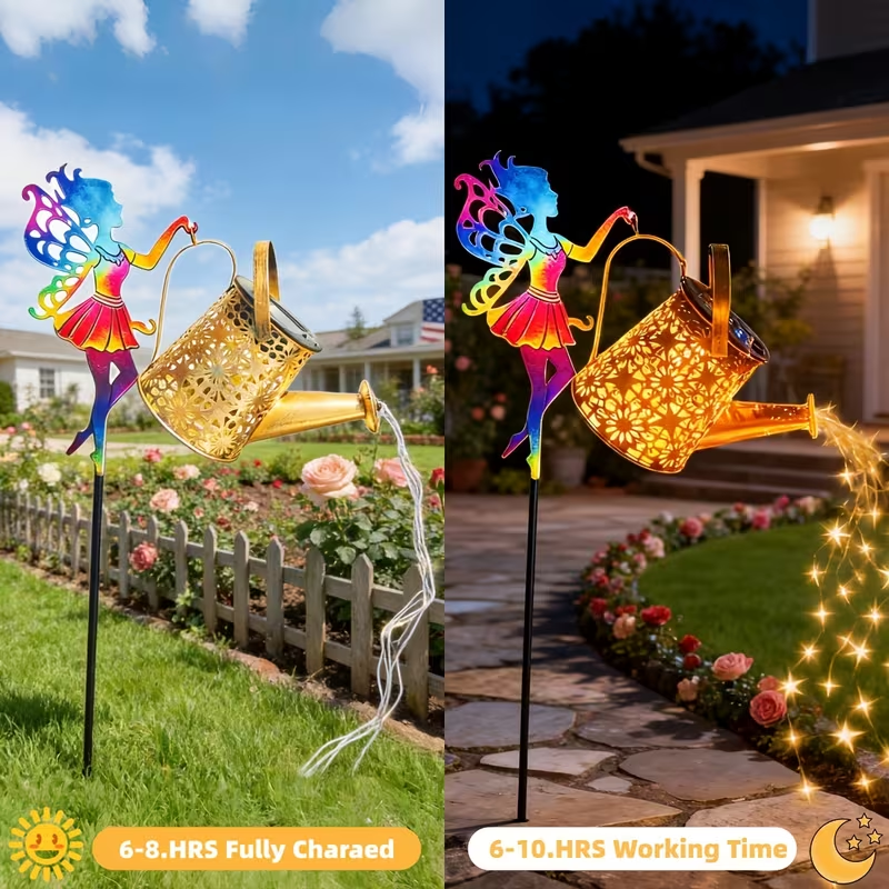 🌸 Solar Peony Watering Can Garden Light 🌙 Watch Your Garden Glow Like a Fairytale Every Night