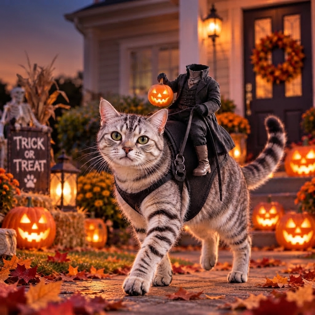 😺The Headless Horseman Rider™ Pet Costume🎃