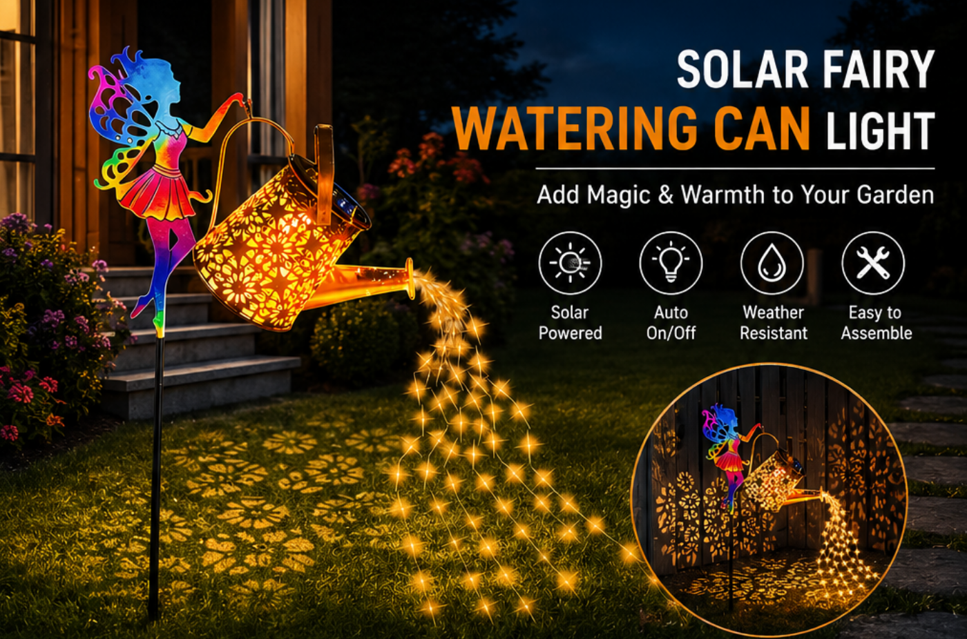 🌸 Solar Peony Watering Can Garden Light 🌙 Watch Your Garden Glow Like a Fairytale Every Night