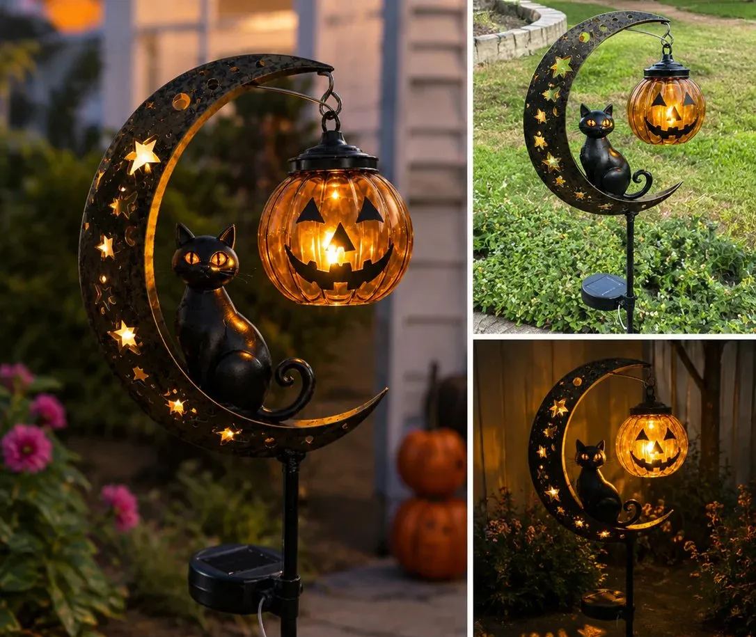 🎃 Halloween Early Bird Sale |49% OFF Pumpkin Moon Garden Stake Light