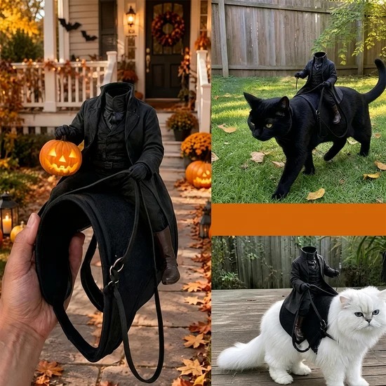 😺The Headless Horseman Rider™ Pet Costume🎃