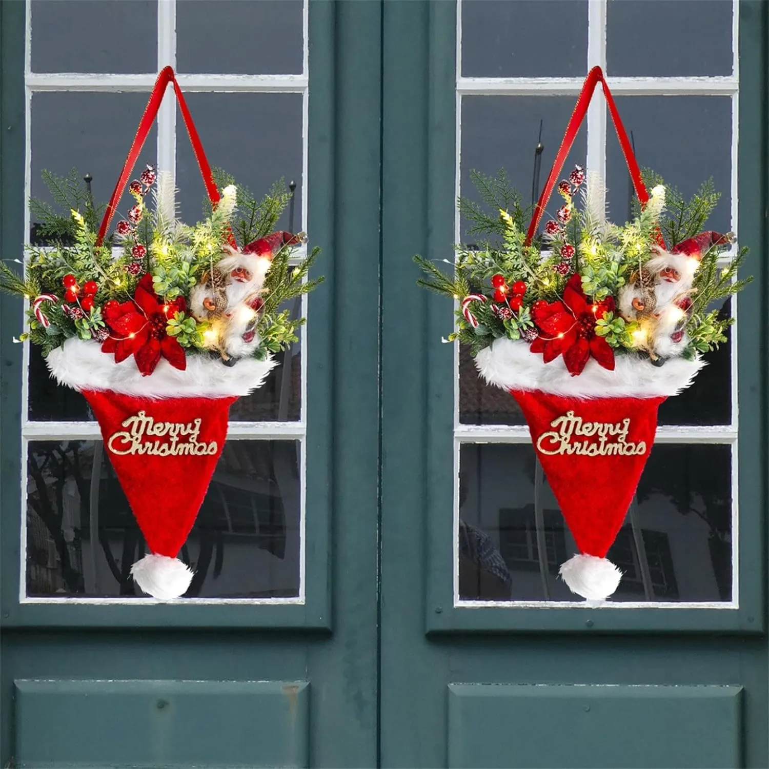 🎄Hot Sale-60% OFF🥊Twinkling Christmas Mitten Wreath with LED Lights✨