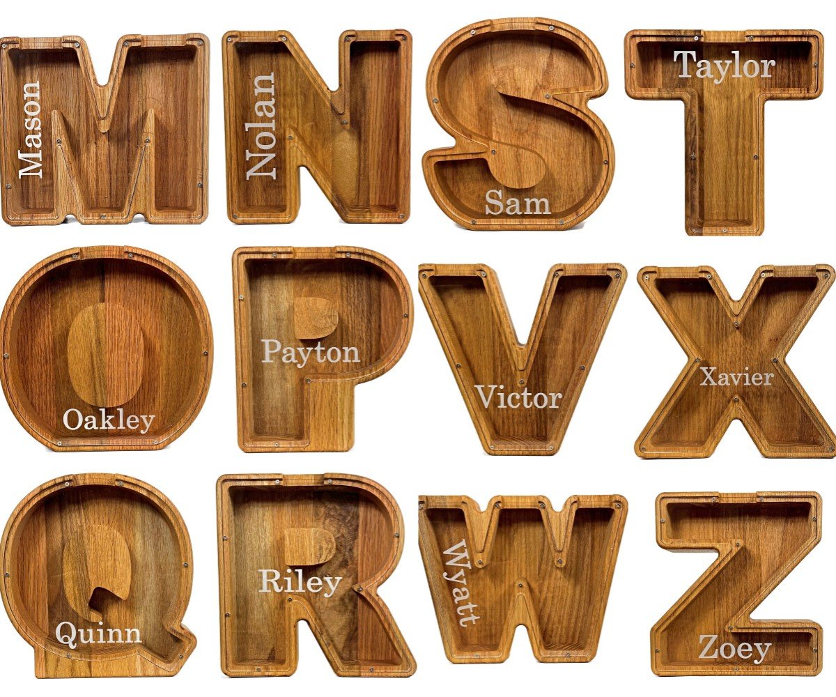 💰Personalized Large Wooden Kids Letter Piggy Bank | Best Christmas Gift🎁