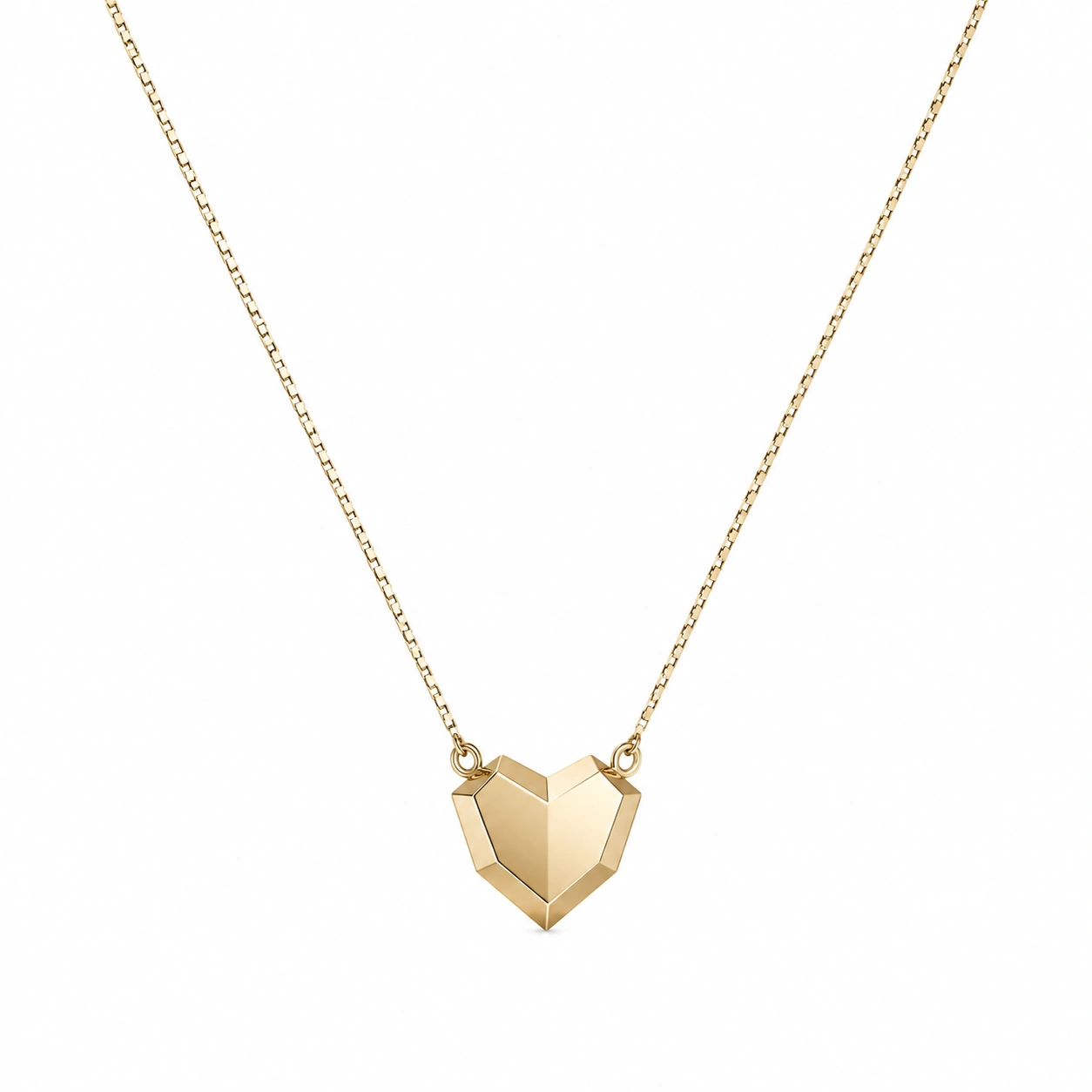 Verstellbare Herz-Halskette mit geometrischem Design in Gold-ecolivio
