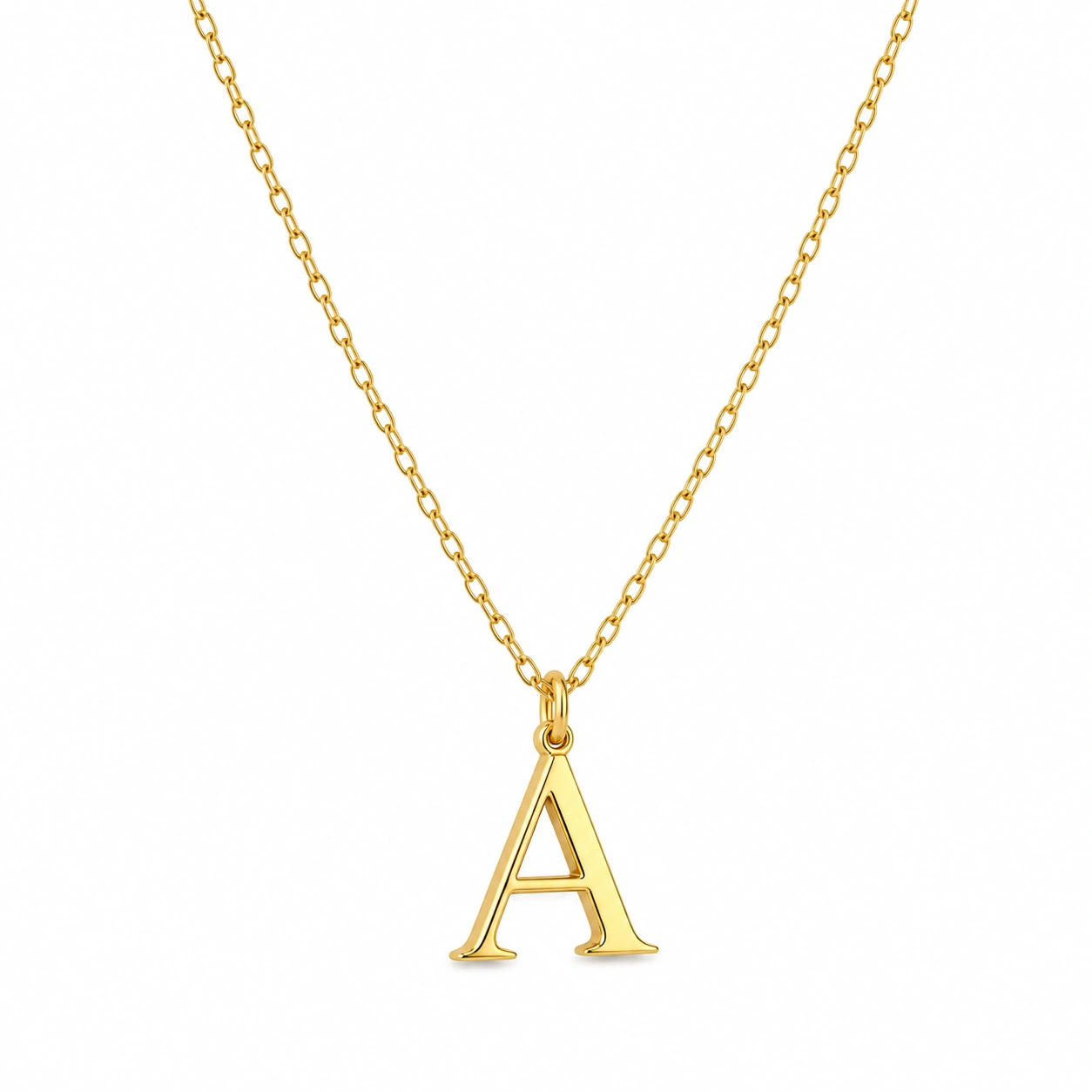 Goldene Kette mit Buchstabenanhänger A, 45 cm-ecolivio