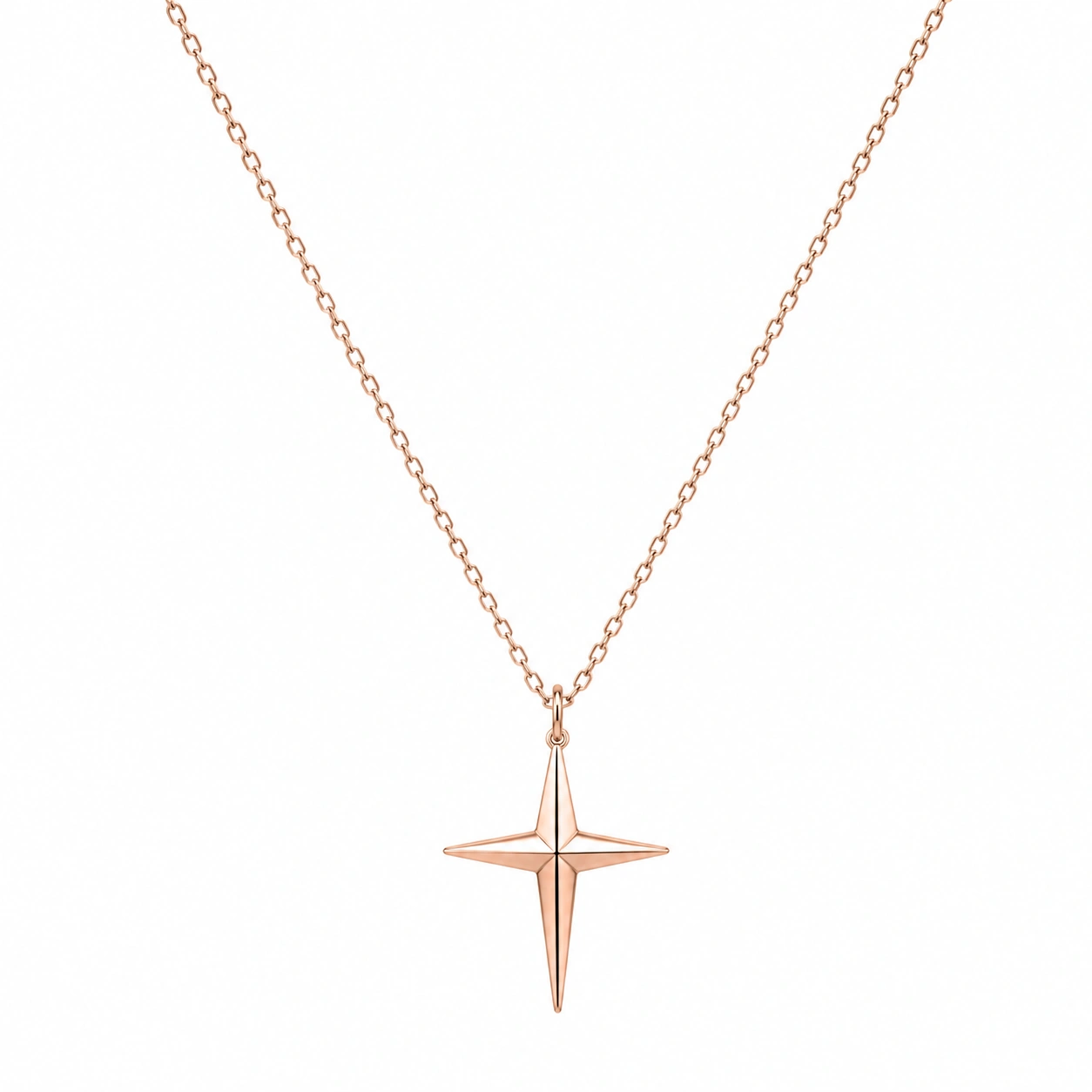 Halskette mit Sternanhänger in Roségold 45cm-ecolivio