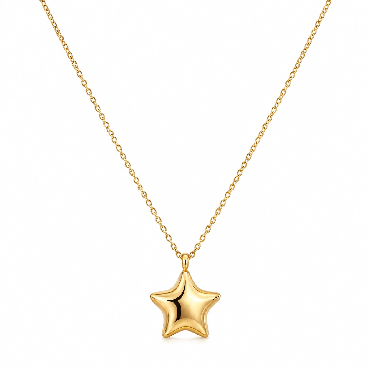 Goldene Sternanhänger Halskette mit 45 cm Kette-ecolivio