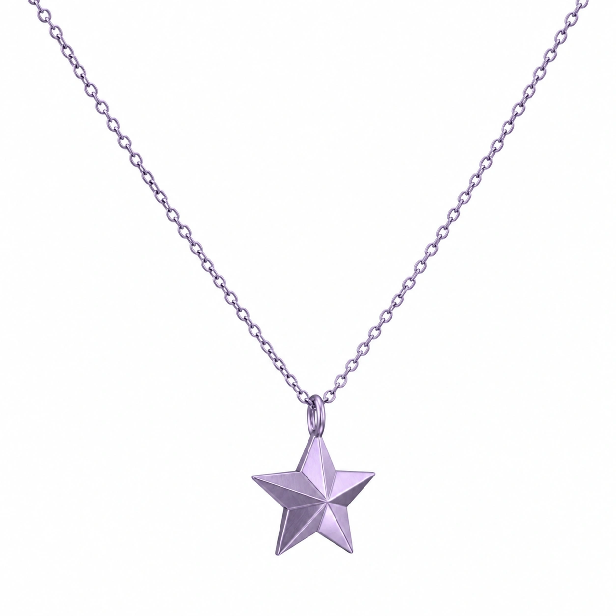 Lila Sternanhänger Halskette mit Gliederkette-ecolivio