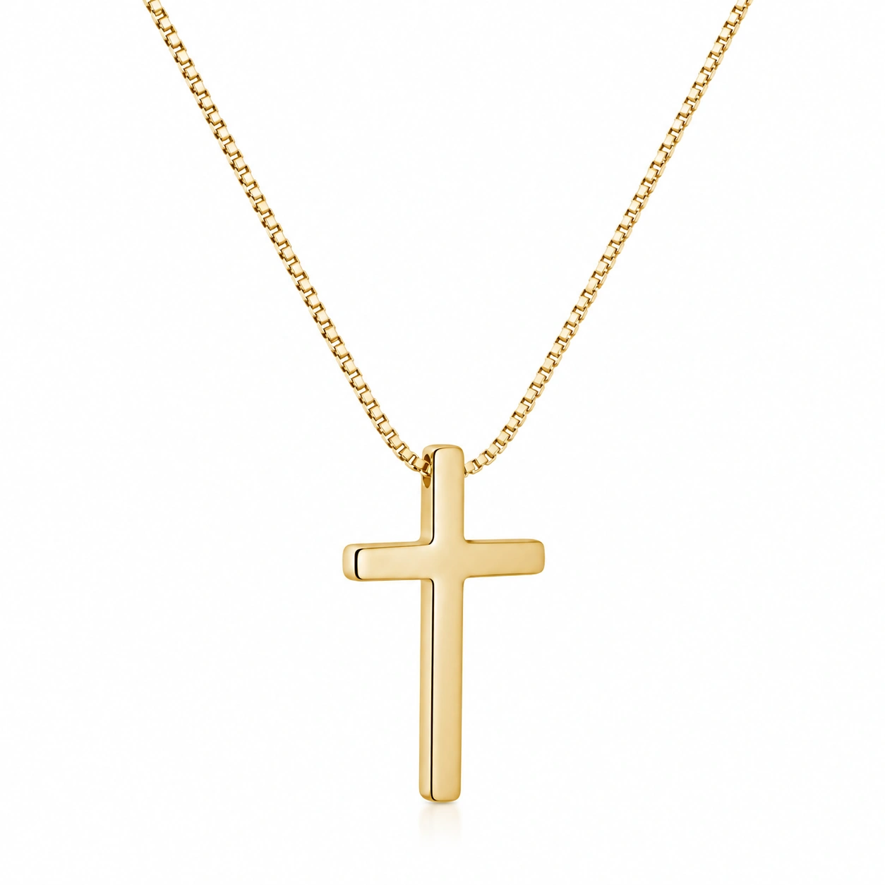 Klassische Goldene Kreuzanhängerkette 45 cm-ecolivio