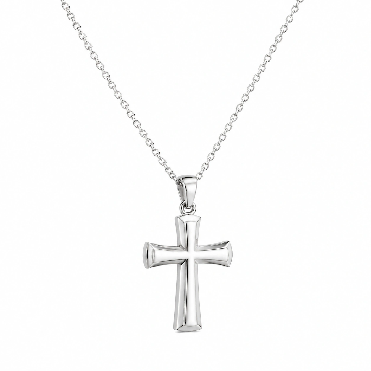 Elegante Kreuzanhängerkette Silber-ecolivio
