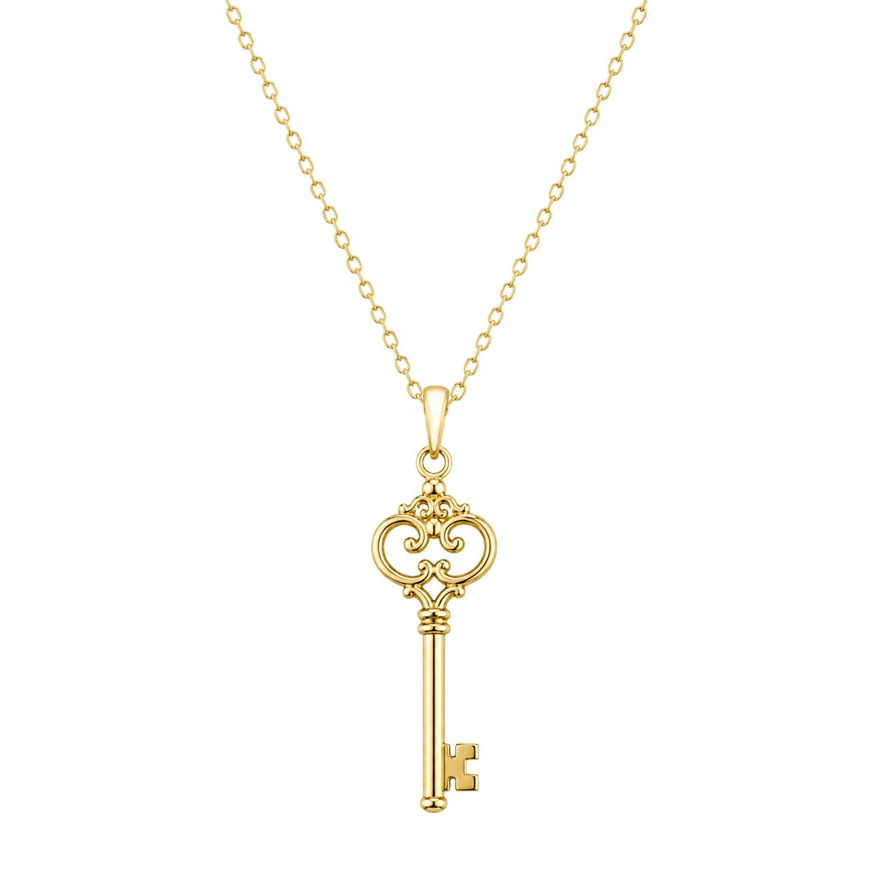 Elegante Goldene Schlüssel Halskette mit Anhänger-ecolivio