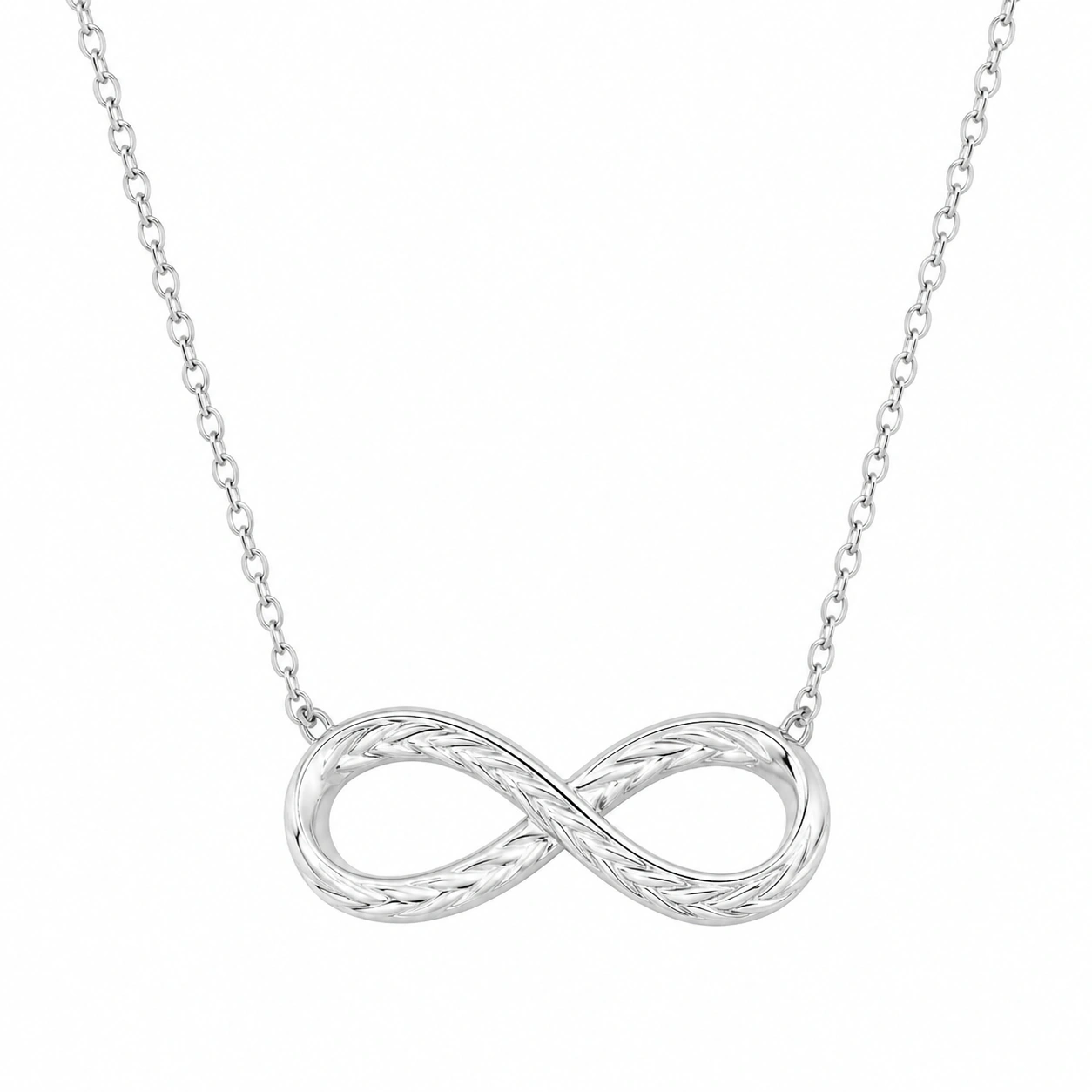 Unendlichkeitszeichen Halskette Silber, Verstellbar, 45 cm-ecolivio